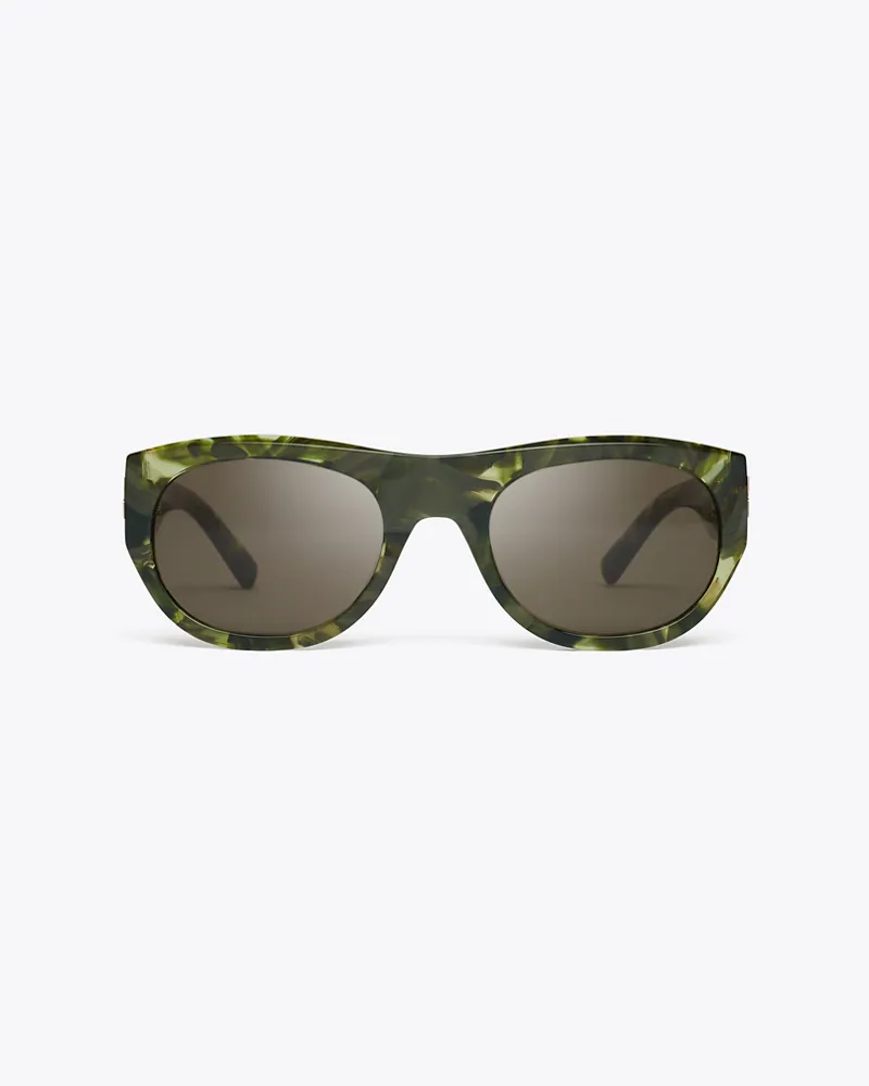 Tory Burch Ovale Eleanor Sonnenbrille Green