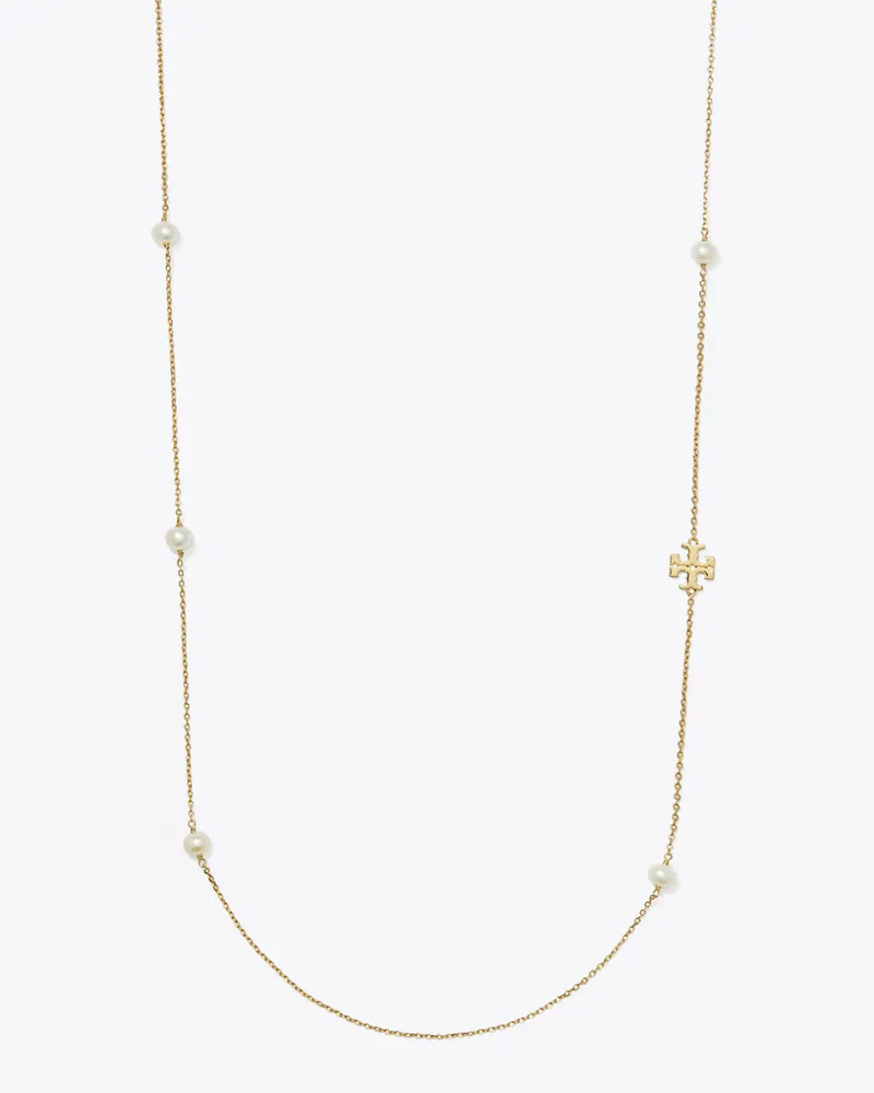 Tory Burch Damen Lange Kira Halskette mit Perlen Tory