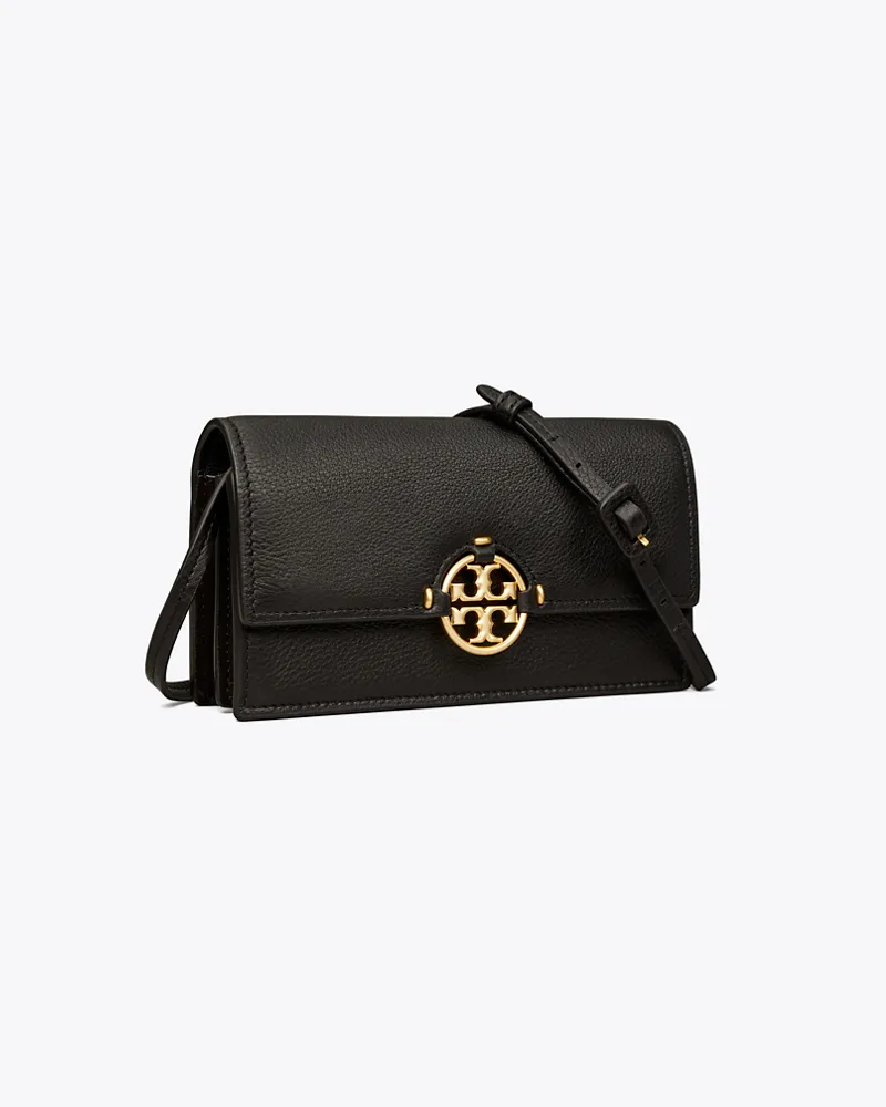 Tory Burch Damen Miller Crossbody-Geldbörse in Schwarz Black
