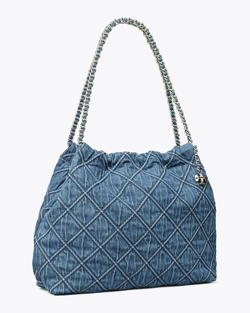 Tory Burch Damen Fleming Hobo Bag aus weichem Denim Denim