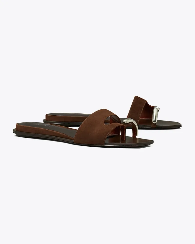 Tory Burch Damen Slide mit Piercingdetail Dark