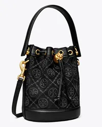 Tory Burch Mini T Monogram Bucket Bag Black