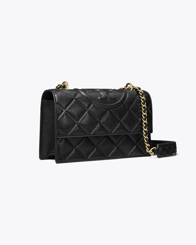 Tory Burch Damen Wandelbare Fleming Schultertasche, klein Black