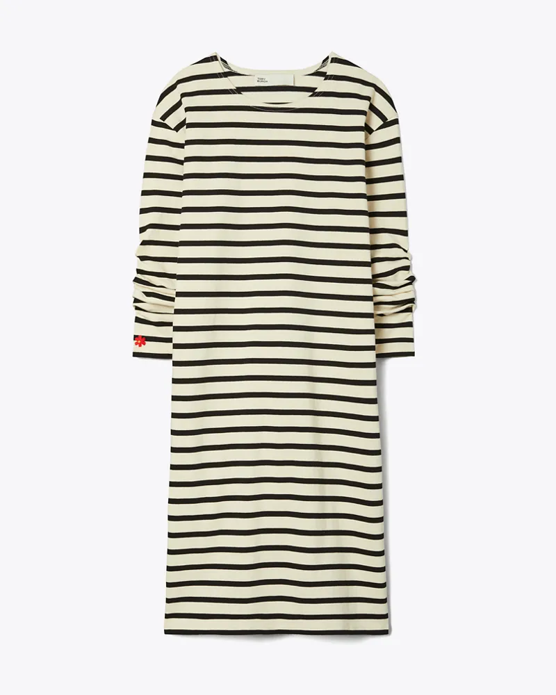 Tory Burch Damen Scrunched-Sleeve Jersey T-Shirt Dress Light