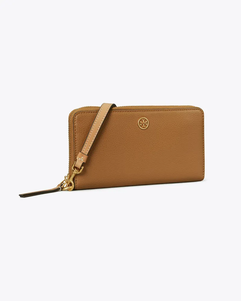 Tory Burch Robinson Pebbled Zip Continental Wallet Tiger's