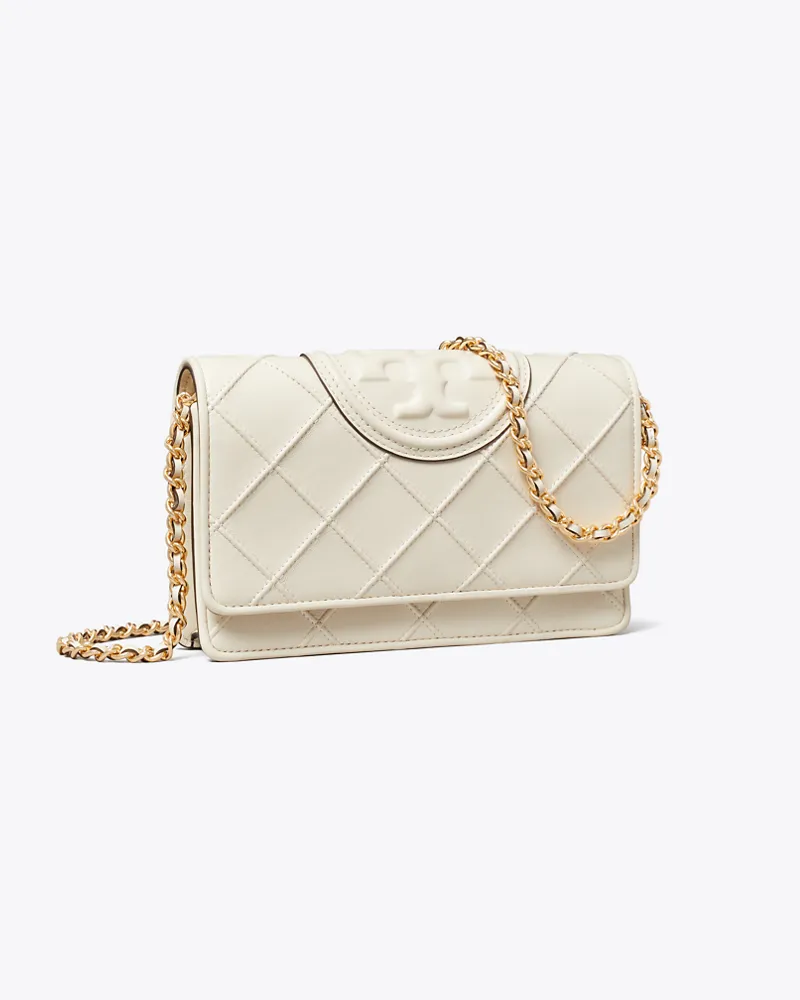Tory Burch Damen Weiche Fleming Geldbörse mit Kettenriemen Light