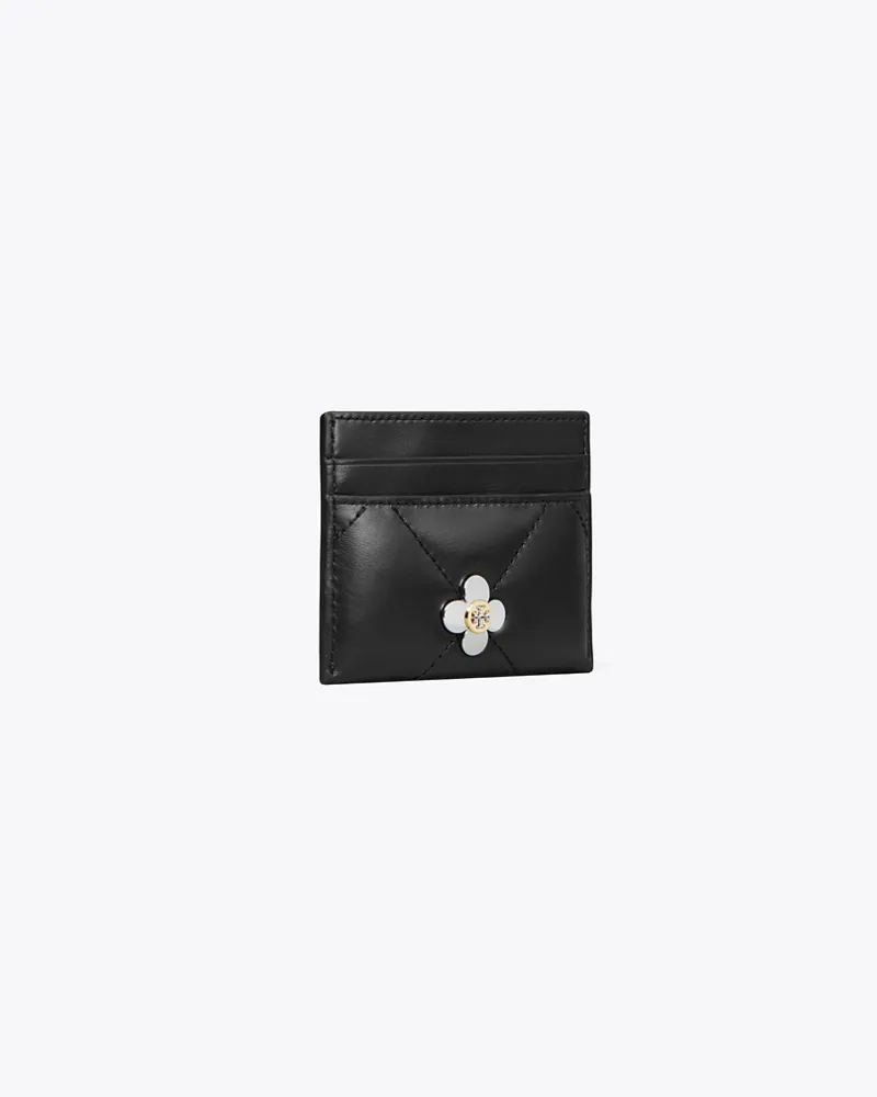 Tory Burch Damen Kira Clover Kartenetui mit Rautensteppung Black
