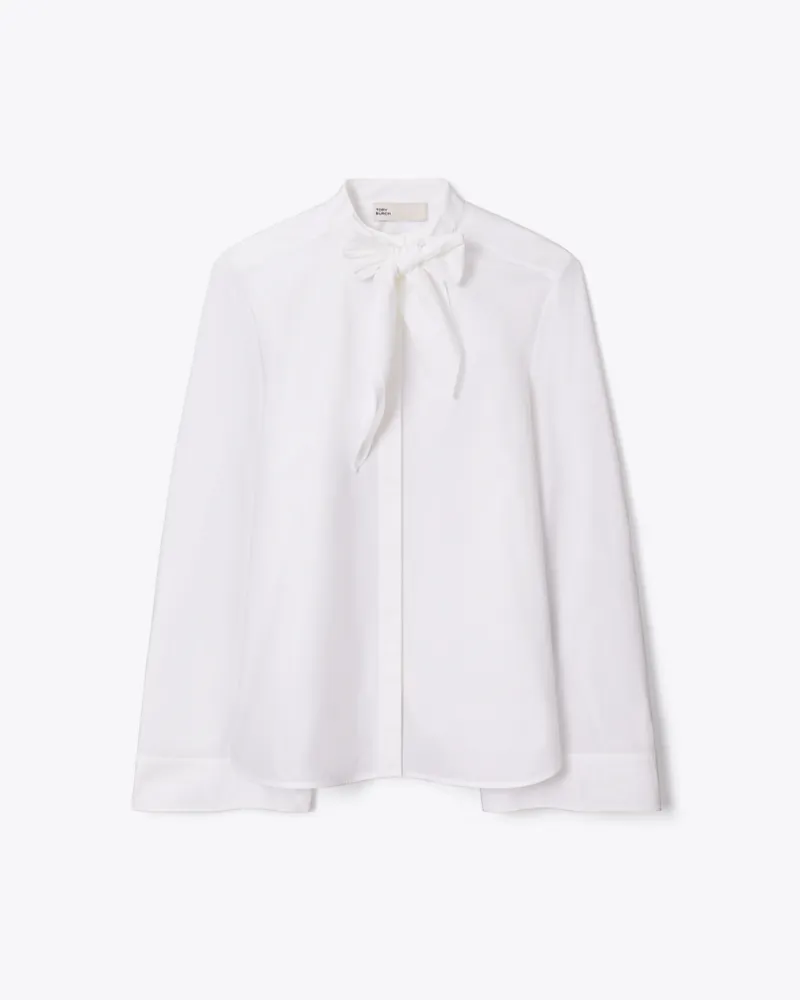 Tory Burch Damen Tunika aus Baumwolle mit Schleife White
