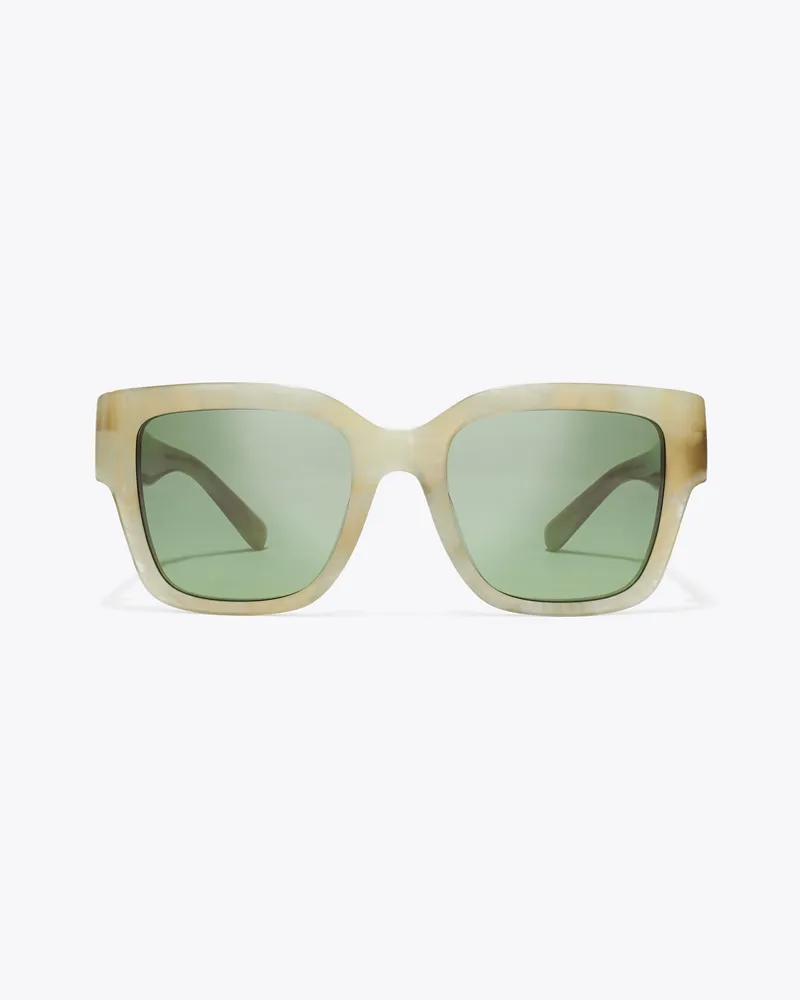 Tory Burch Damen Quadratische Miller Sonnenbrille Green