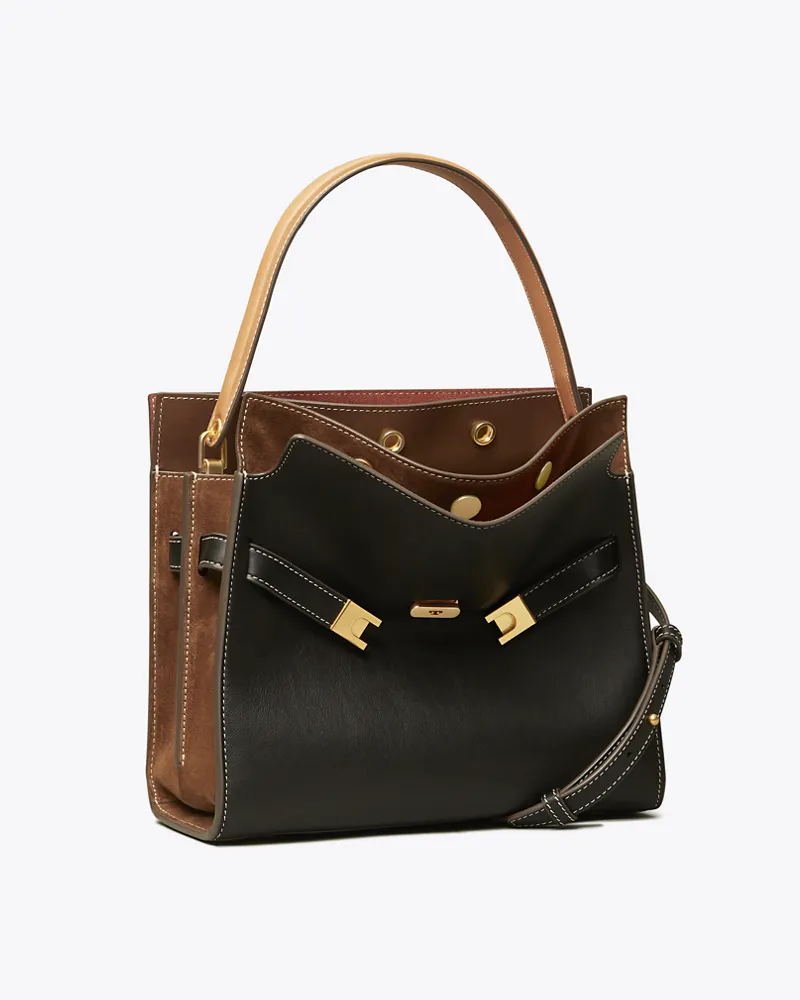 Tory Burch Damen Kleine Lee Radziwill Double Bag in Schwarz Black