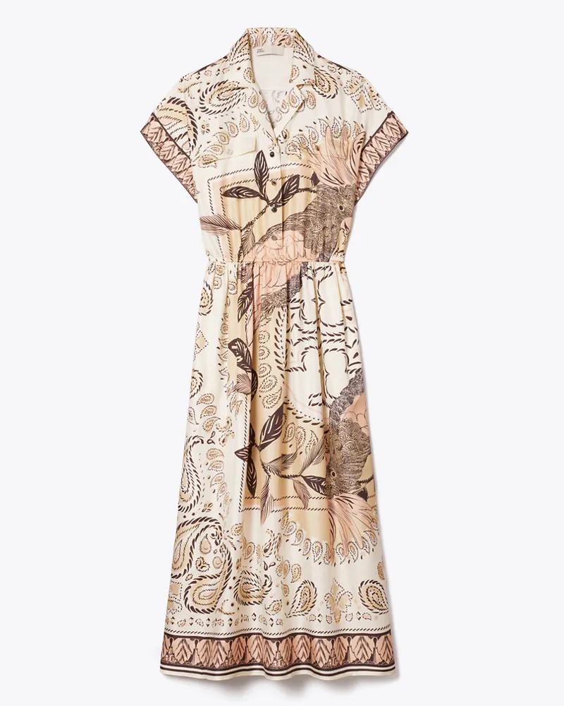 Tory Burch Damen Waisted Silk Shirtdress Pink