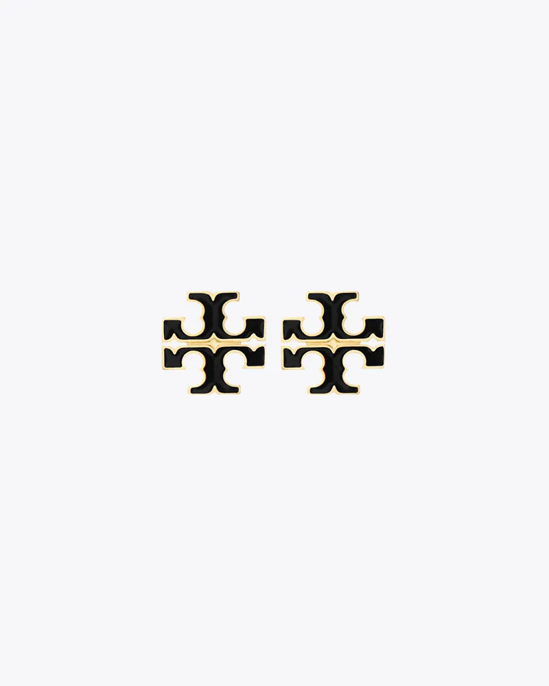 Tory Burch Kleine Icon Emaille-Ohrstecker Black