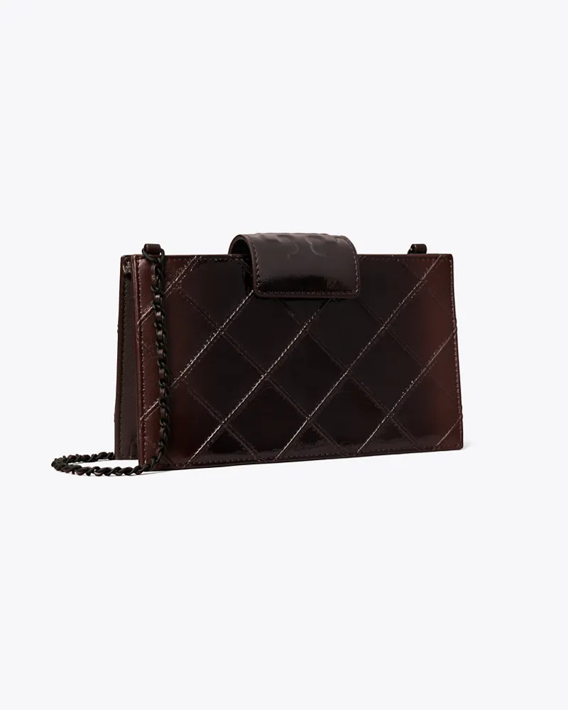 Tory Burch Damen Mini Fleming Crossbody Bag aus Lackleder Deep