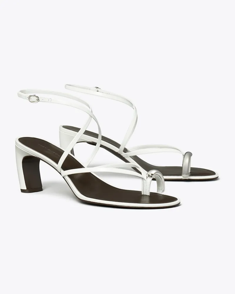 Tory Burch Damen Riemchensandalette mit Piercingdetail White