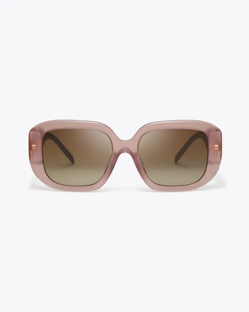 Tory Burch Damen T Monogram Geometric Sunglasses Milky
