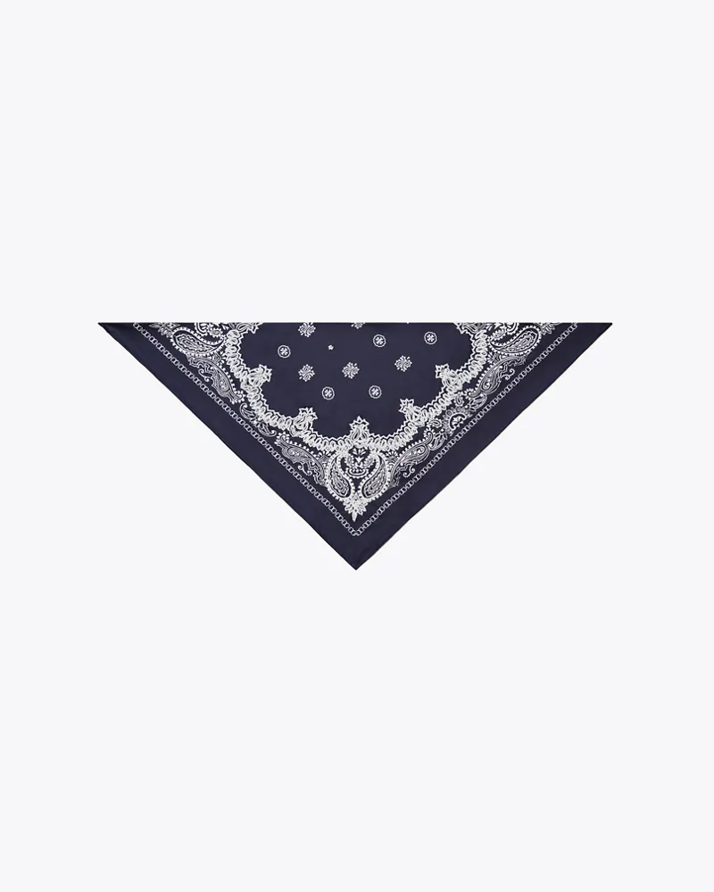 Tory Burch Damen Dreieckiges Bandana-Tuch mit Perlen Blue