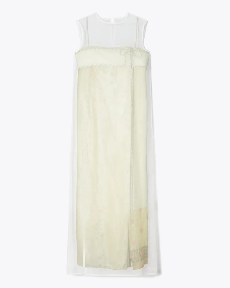 Tory Burch Damen Devoré-Kleid mit transparenter Lage New