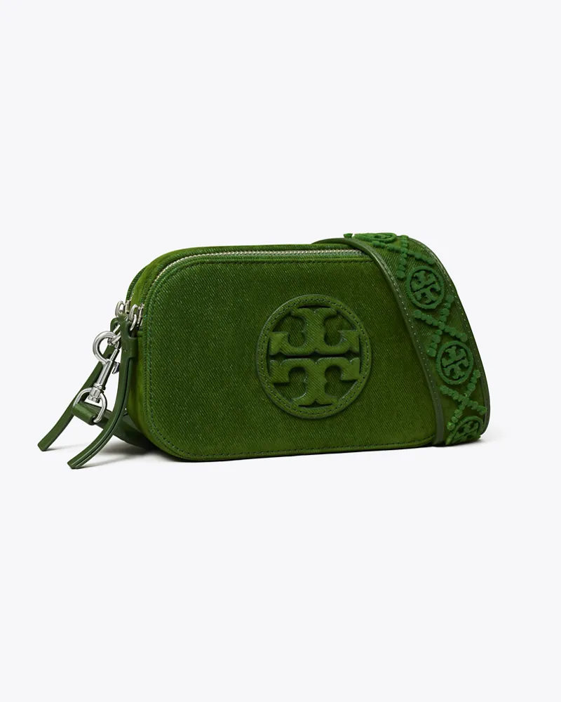 Tory Burch Damen Beflockte Mini Miller Crossbody Bag Emerald