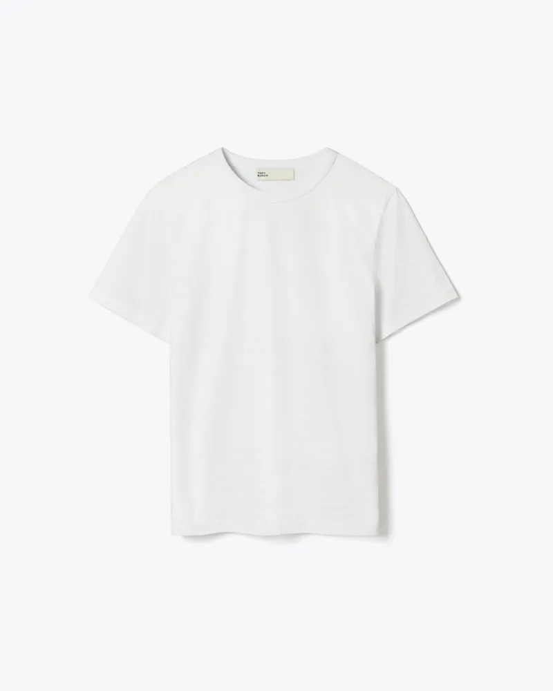 Tory Burch Damen Sublime T-Shirt aus Baumwolle White