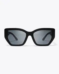 Tory Burch Kira Oversized Geometric Sunglasses Black