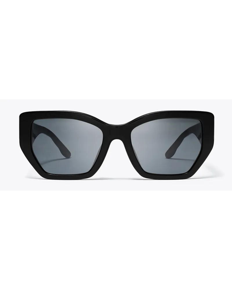 Tory Burch Kira Oversized Geometric Sunglasses Black