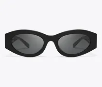 Damen Ovale Sonnenbrille mit Piercingdetail