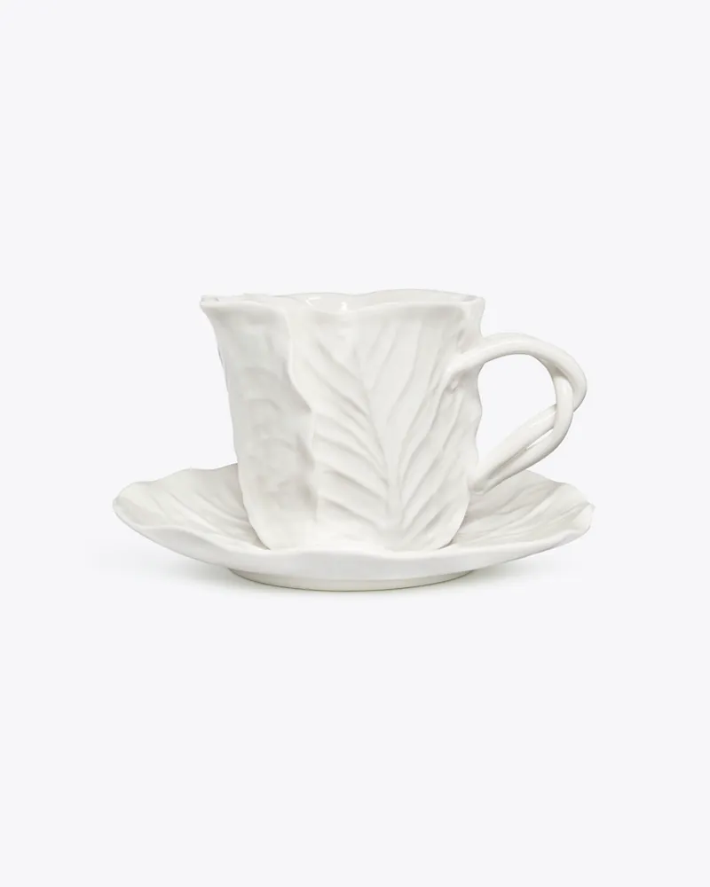 Tory Burch Tasse & Unterteller Im Lettuce-Design, 2er-Set White