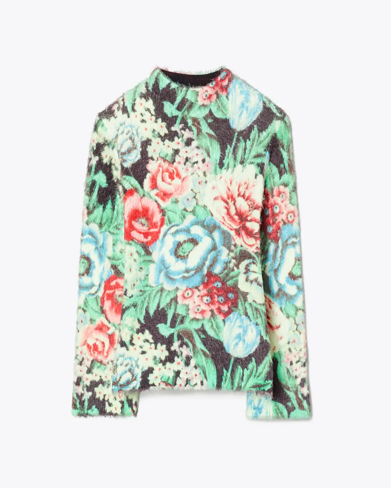 Tory Burch Damen Printed Sweater Greggiowhite