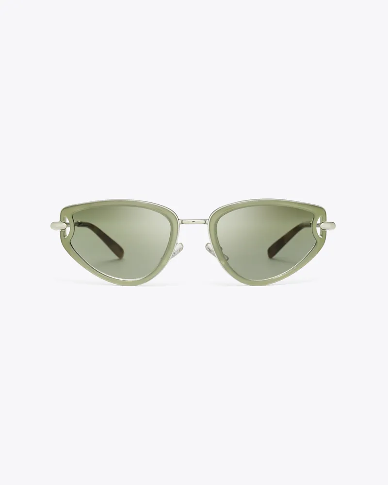 Tory Burch Damen Pierced Cat-Eye Sunglasses Milky