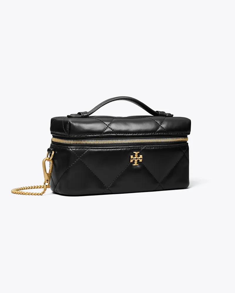 Tory Burch Damen Kira Diamond Quilt East-West Vanity Case Black
