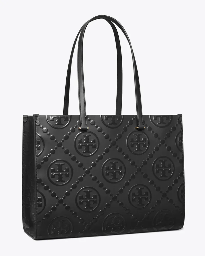 Tory Burch Damen T Monogram Embossed Tote Black