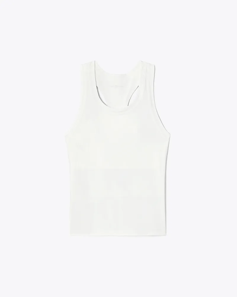 Tory Burch Damen Tennis Tanktop mit kontrastierenden Trägern Snow