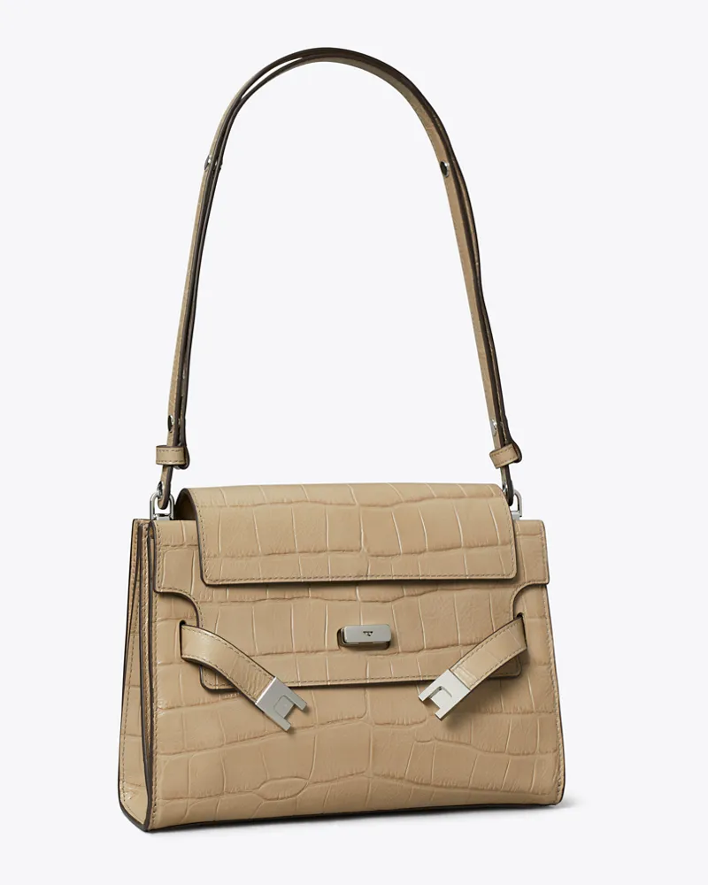 Tory Burch Damen Lee Radziwill Embossed Shoulder Bag Light