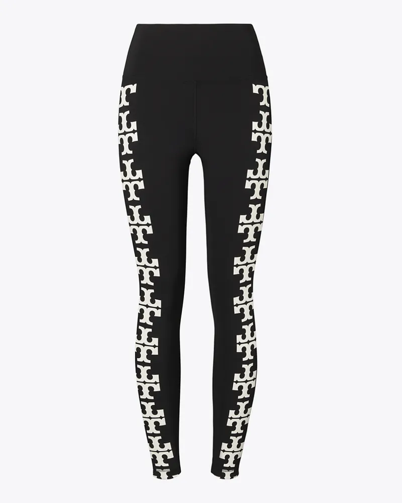 Tory Burch Damen Compression 7/8-Leggings mit Logo Black