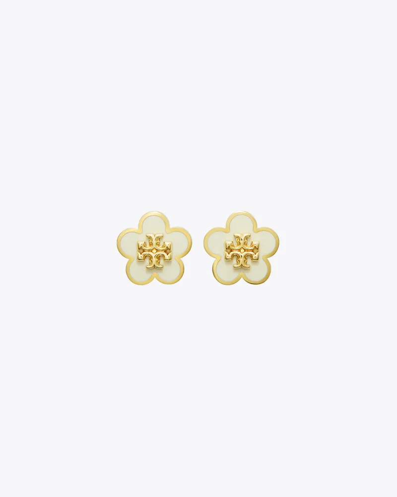 Tory Burch Damen Kira Ohrstecker mit Emailleblume Tory