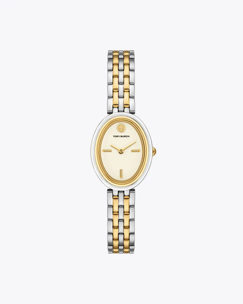 Tory Burch Damen Ovale Armbanduhr Two-tone