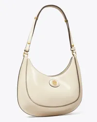 Tory Burch Robinson Spazzolato Convertible Crescent Bag Shea