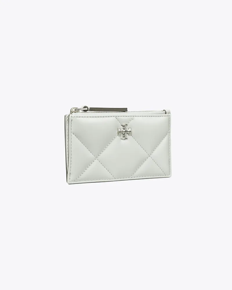 Tory Burch Damen Kira Kartenetui mit Rautensteppung und Reißverschluss Light