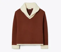 Damen Wollpullover mit kontrastierendem Kragen