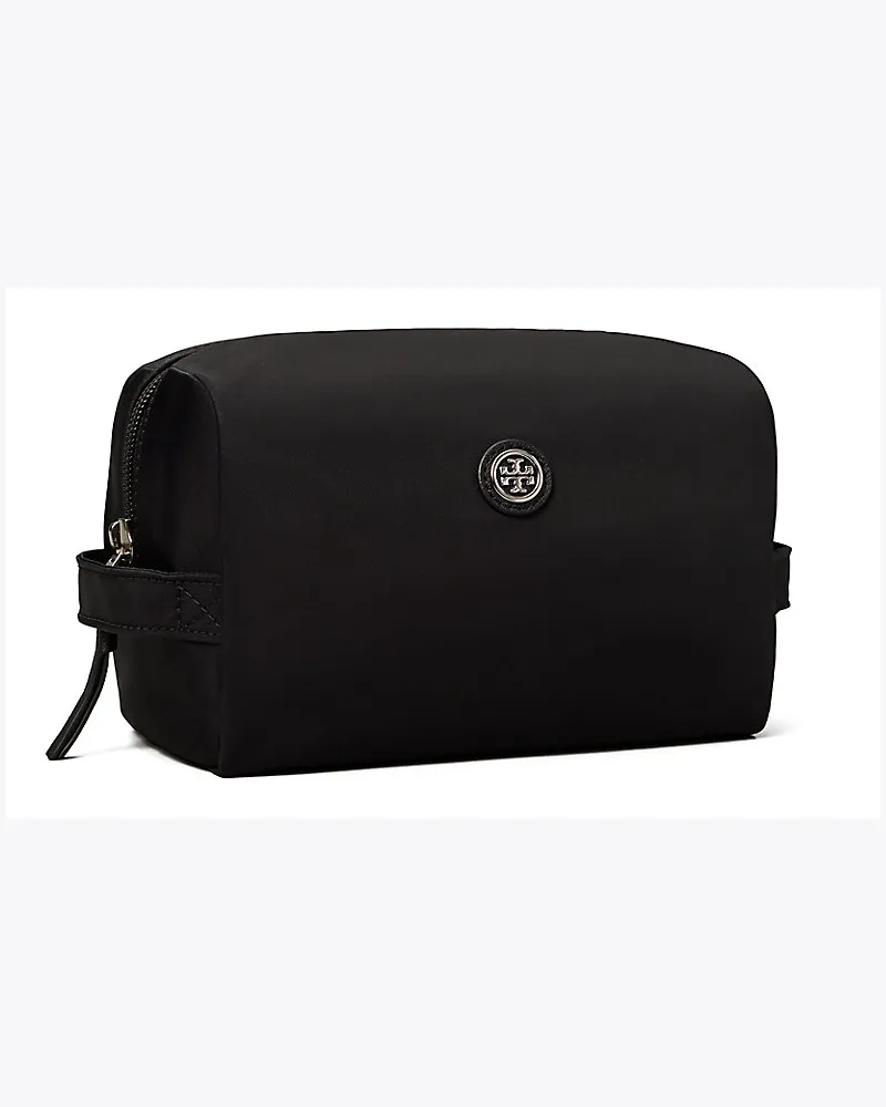 Tory Burch Großes Kosmetiketui Aus Nylon Black