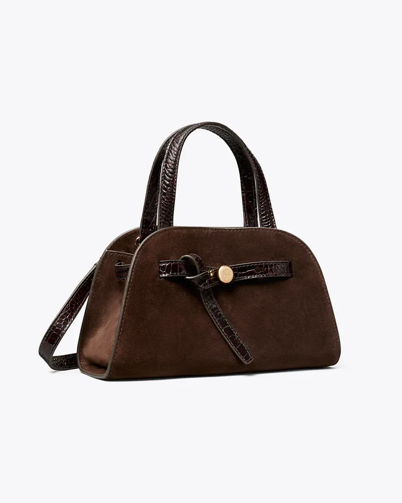 Tory Burch Kleine Romy Bauletto aus Wildleder Dark