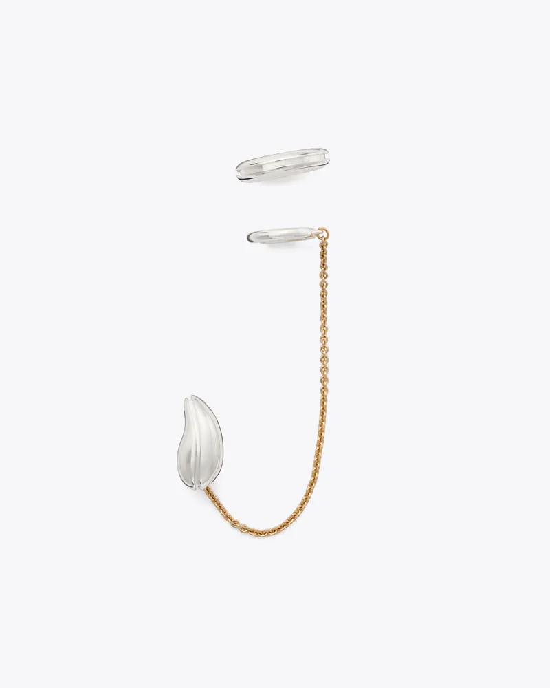 Tory Burch Damen Pierced Chain Ear Cuff Light