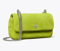 Damen Mini Kira Diamond Quilt Suede Flap Bag