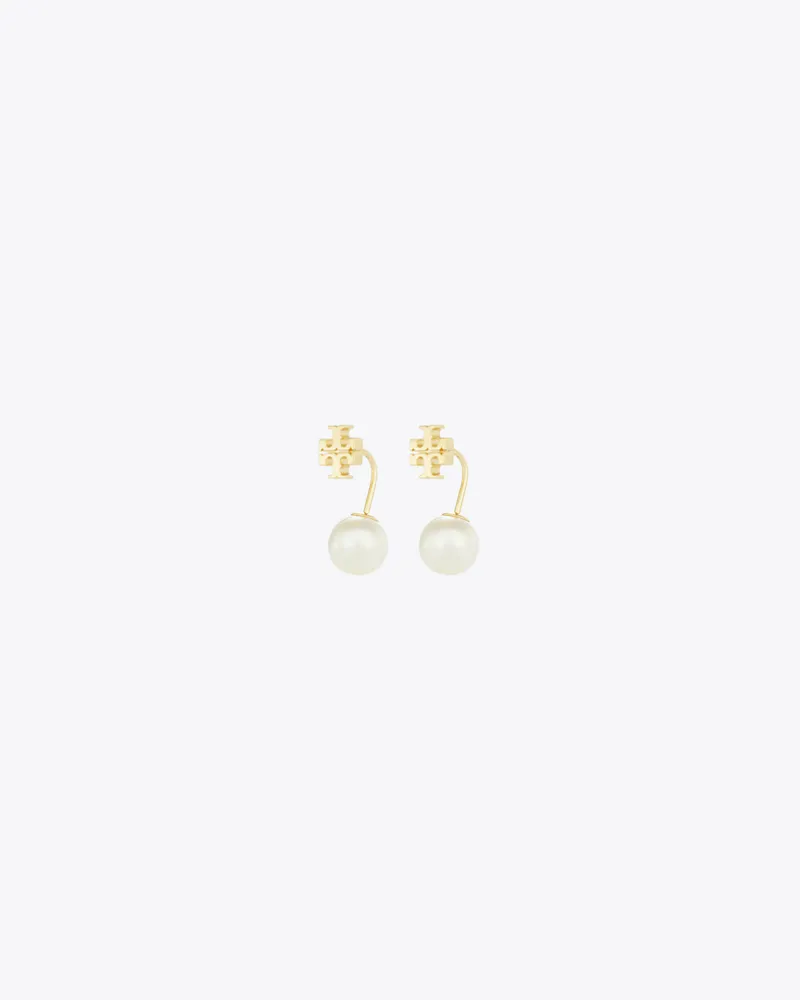 Tory Burch Damen Front-Back Ohrring mit Perlen Tory