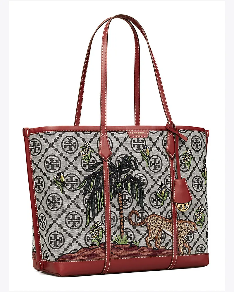 Tory Burch Bestickte Perry Tote Bag Mit T-Monogramm Und Drei Fächern 
