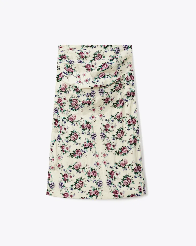 Tory Burch Damen Printed Cotton Velvet Skirt Purple