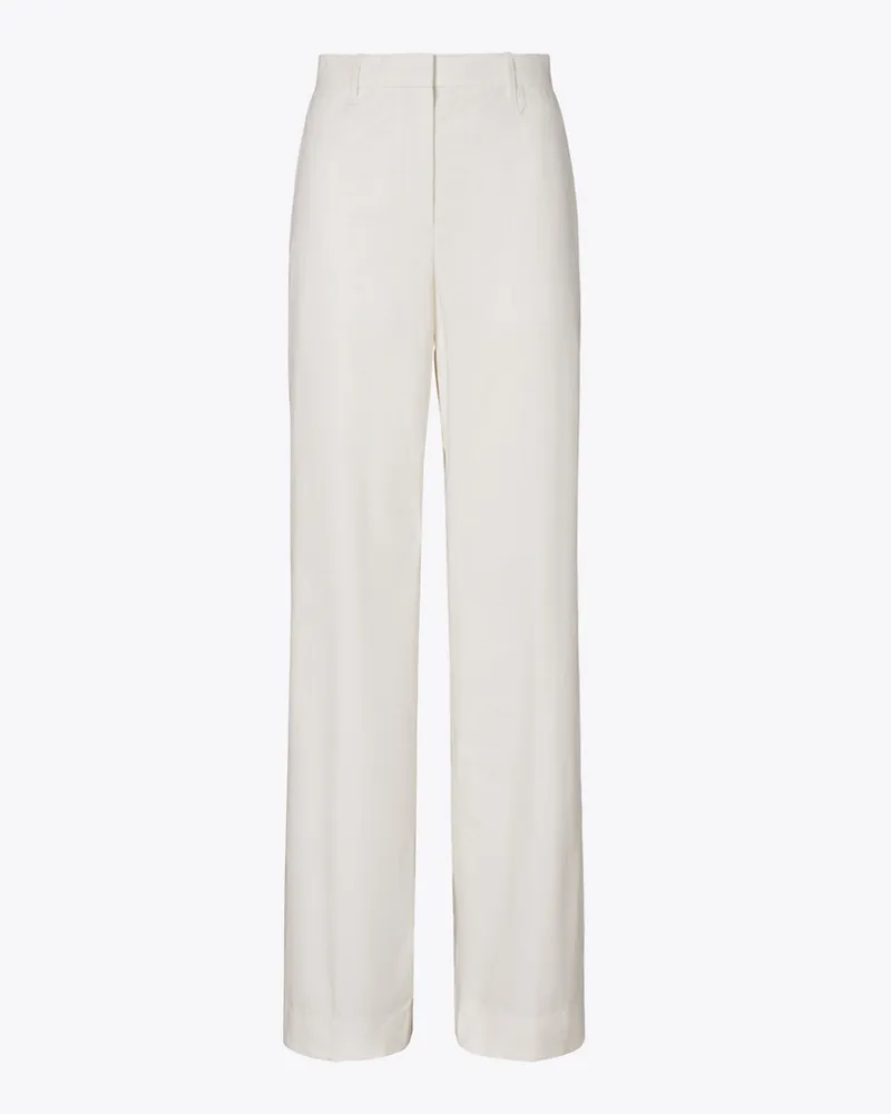 Tory Burch Hose aus gebürsteter Baumwolle White