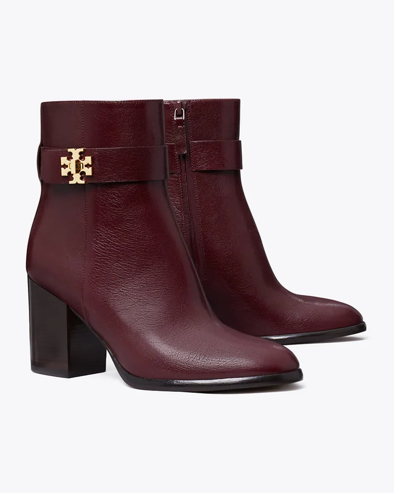 Tory Burch T Lock Heeled Ankle Boot Dark