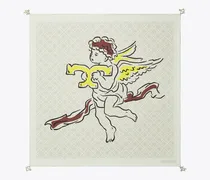 Damen Seidentaschentuch mit Engels-Print und T-Monogramm