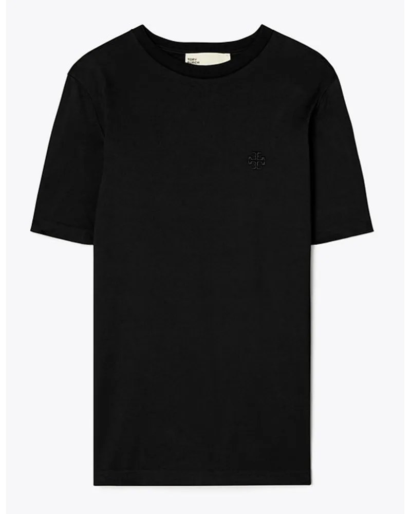 Tory Burch Embroidered Logo T-Shirt Black